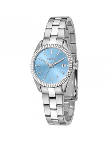 Sector Watch - 240 - Time and Date - Silver-32mm-Light Blue-R3253240511