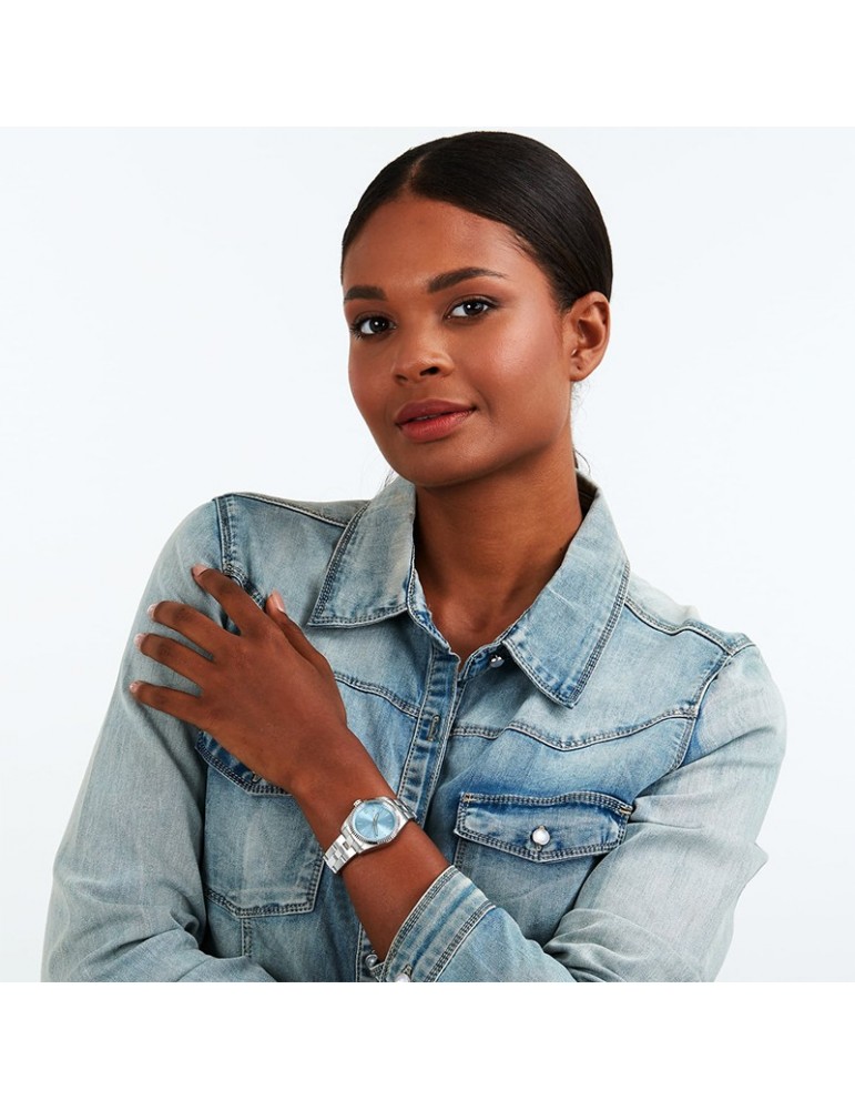 Orologio Sector - 240 - Tempo e Data - Silver-32mm-Azzurro-R3253240511