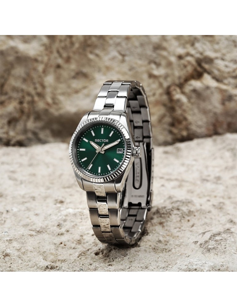 Orologio Sector da Donna 240 Silver 32mm Verde R3253240508