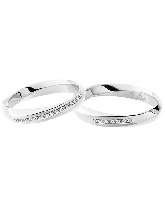 Polello Woman's Wedding Ring in White Gold with Diamonds - 0