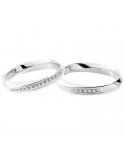 Polello Man's Wedding Ring in White Gold with Diamonds - 0