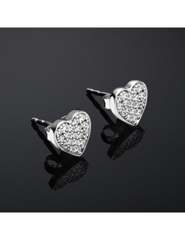 Chiara Ferragni Earrings-Lobe-Silver-Heart-Cubic Zirconia-J19AXD05