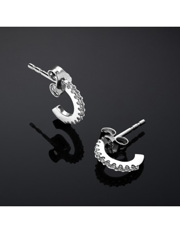 Chiara Ferragni Earrings-Open Circle-Cubic Zirconia White-J19AXD09