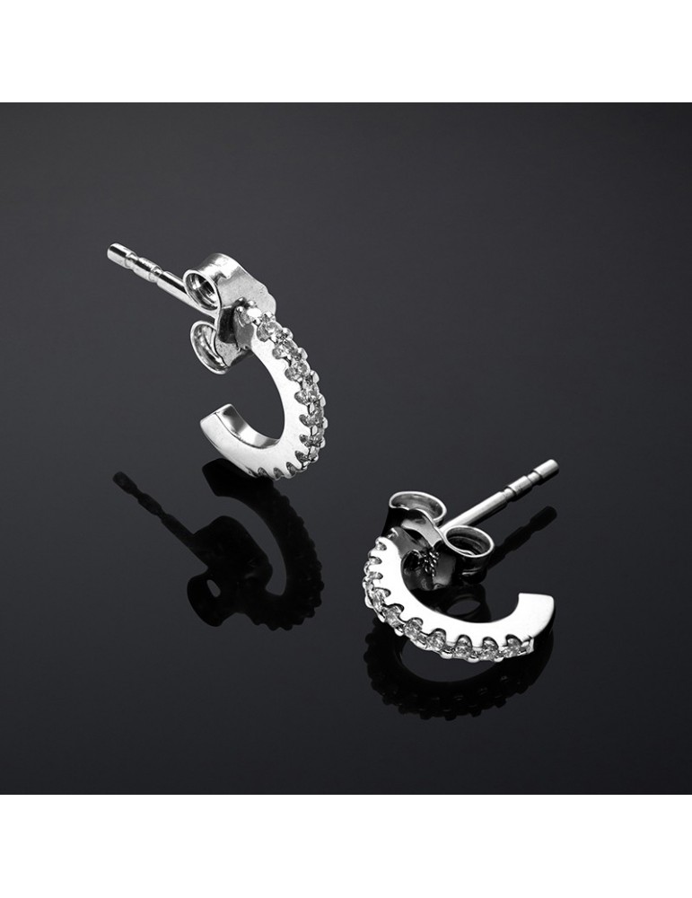 Chiara Ferragni Earrings-Open Circle-Cubic Zirconia White-J19AXD09