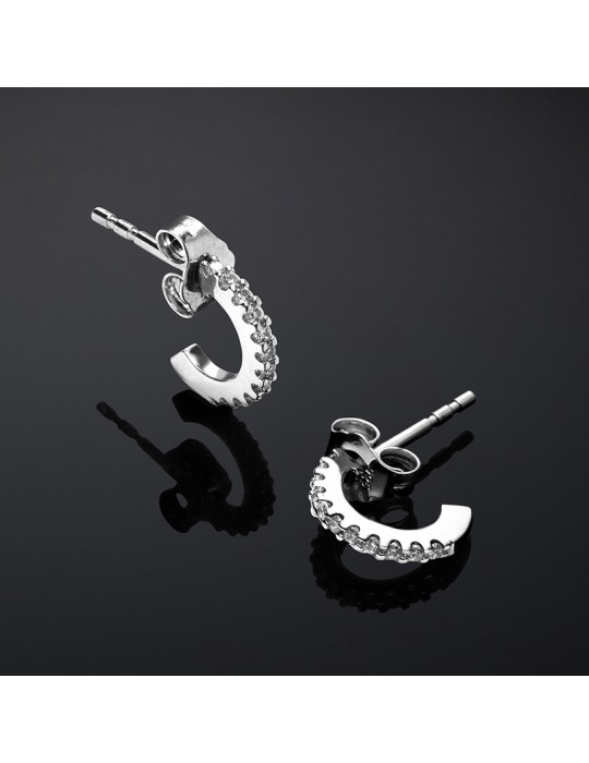 Orecchini Chiara Ferragni-Cerchio Aperto-Cubic Zirconia Bianchi-J19AXD09