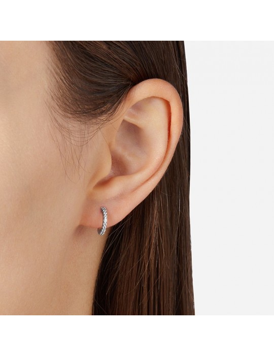 Chiara Ferragni Earrings-Open Circle-Cubic Zirconia White-J19AXD09
