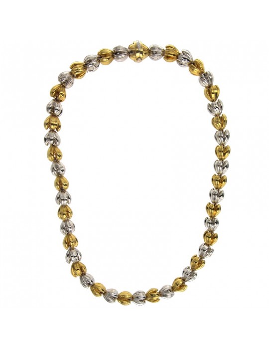 Chimento Necklace - Flower Buds in 18k White Gold and Yellow Gold 45cm - 0