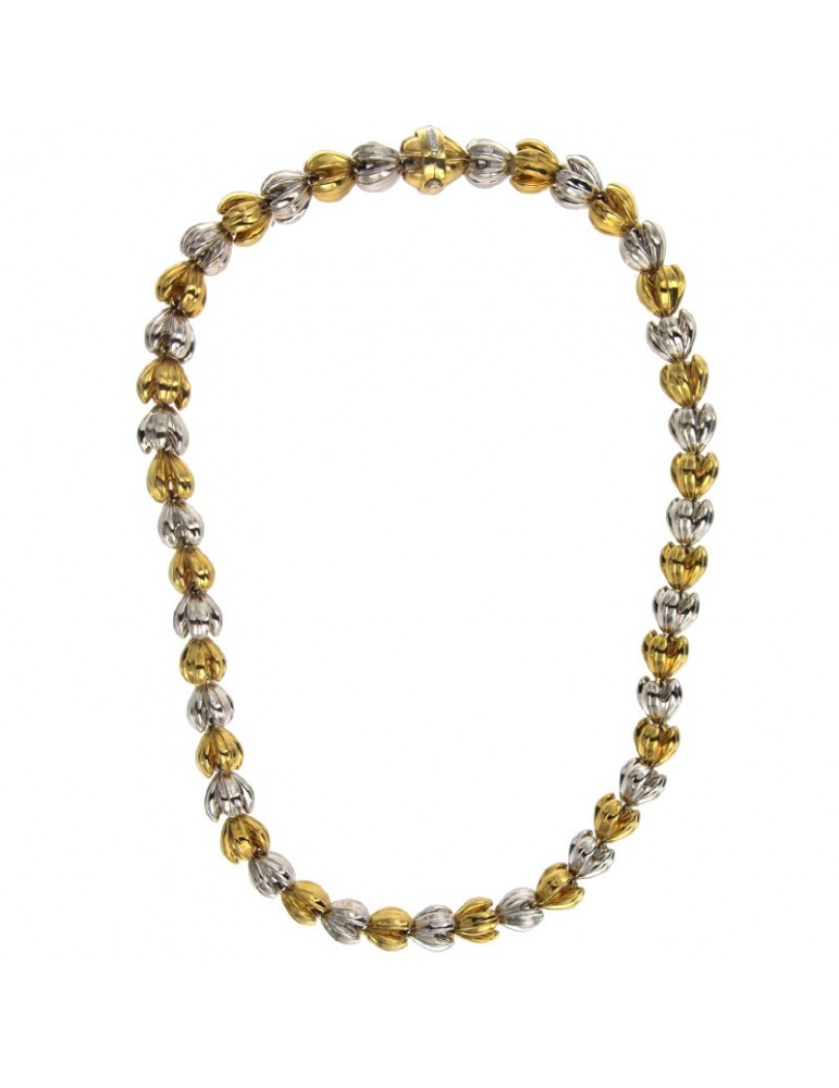 Chimento Necklace - Flower Buds in 18k White Gold and Yellow Gold 45cm - 0