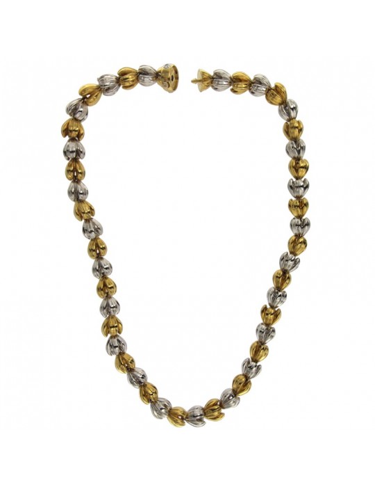 Chimento Necklace - Flower Buds in 18k White Gold and Yellow Gold 45cm - 0