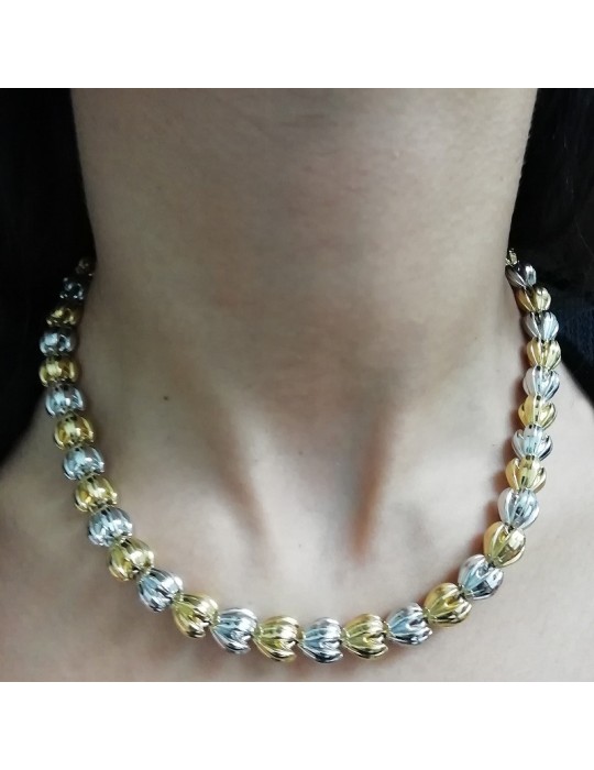 Chimento Necklace - Flower Buds in 18k White Gold and Yellow Gold 45cm - 0
