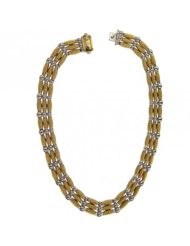 Chimento - Double Necklace in 18K Yellow Gold and White Gold with Natural Diamond - 0 2