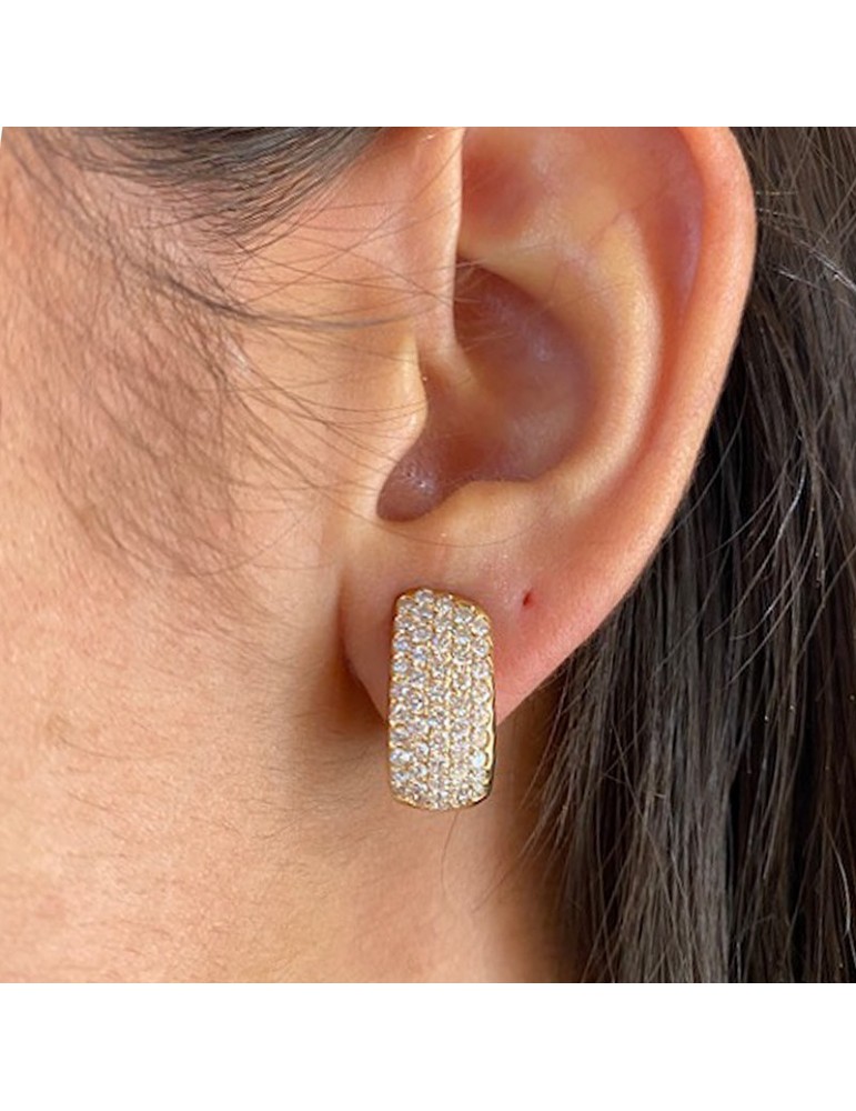 Crivelli Earrings Circle in 18k Rose Gold with Natural Diamonds