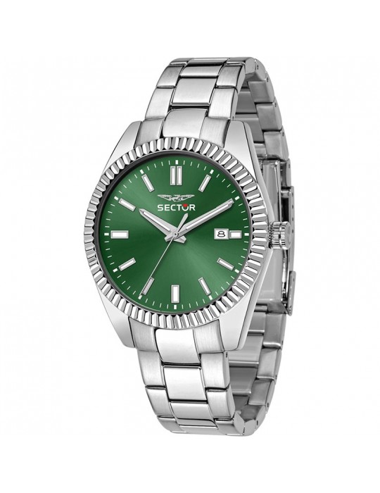 Sector Men's Watch - 240 Time and Date Silver 41mm Green - 0