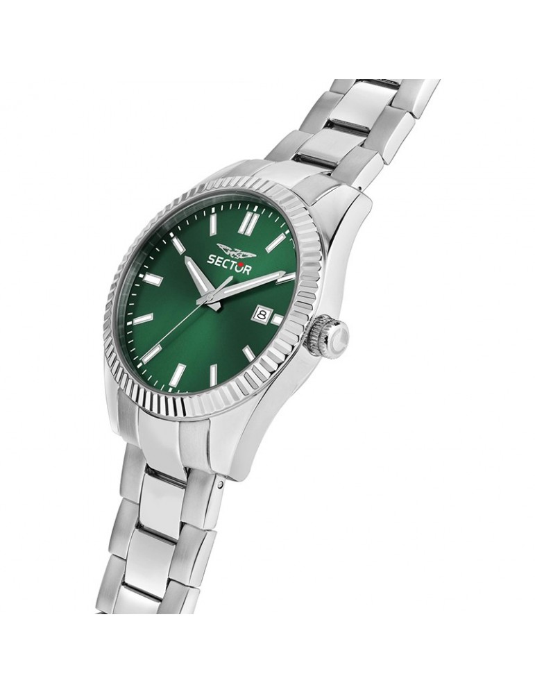 Orologio Sector da Uomo - 240 - Silver - 41mm - Verde - R3253240048