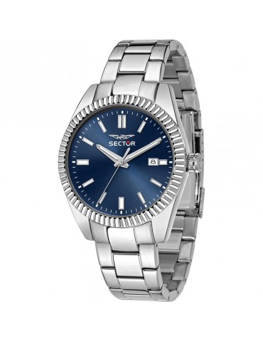 Orologio Sector - 240 - Tempo e Data - Silver - 41mm-Blu-R3253240049