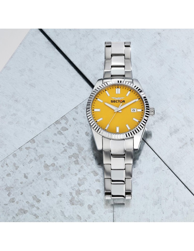 Sector Men's Watch - 240 - Silver - 41mm - Yellow - R3253240050