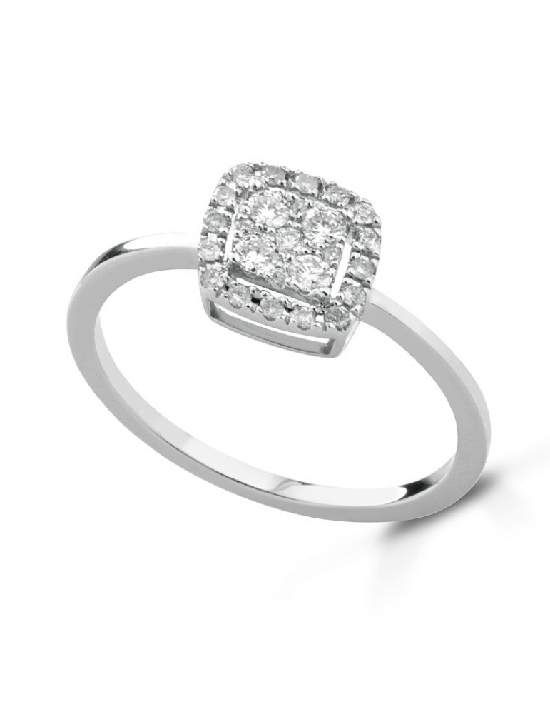 Lelune Diamonds Ring - in 18k White Gold with Natural Diamonds 0.26 carats - 0