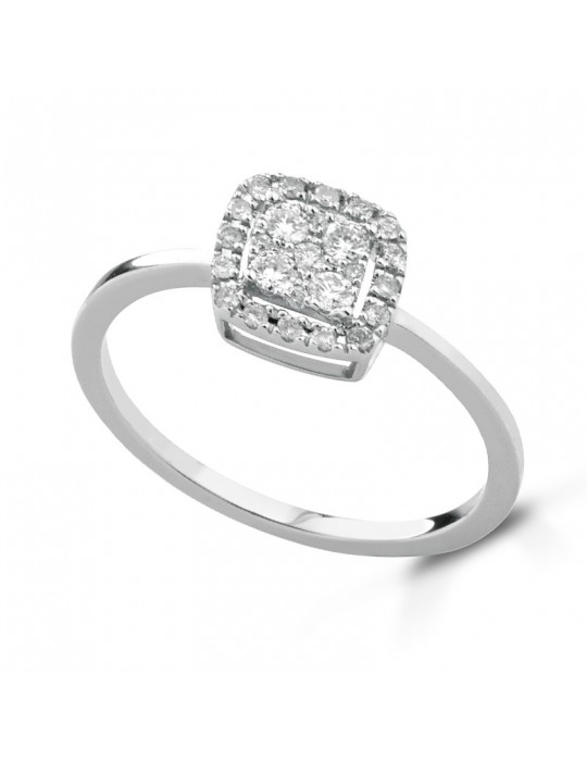Lelune Diamonds Ring - in 18k White Gold with Natural Diamonds 0.26 carats - 0