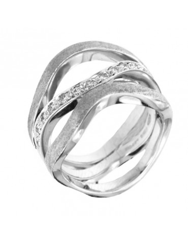 alfieri-st-john Ring Woman - in White Gold with Diamonds - 0