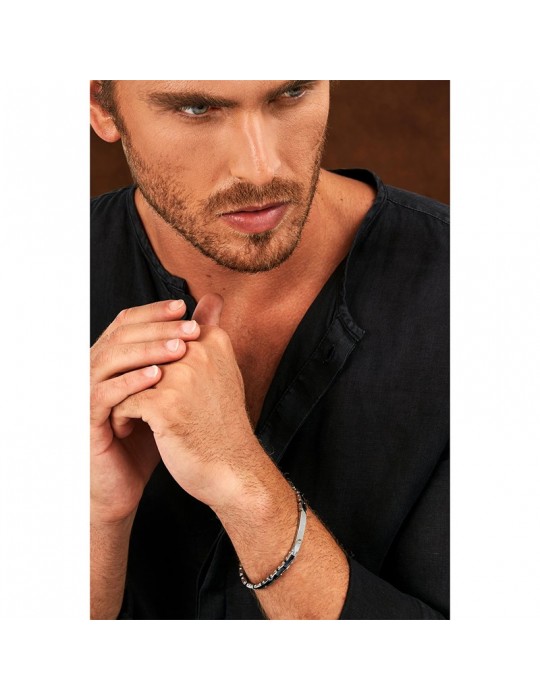 Bracciale Sector - Ceramic - Acciaio 316L -Targhe-Elementi Neri-SAFR35