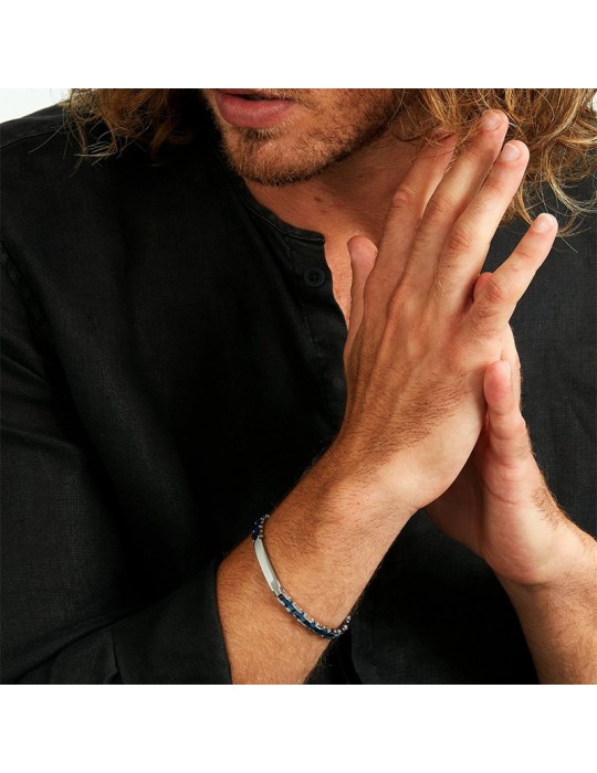 Sector Bracelet - Ceramic - 316L Steel - Blue Plates - Elements-SAFR37