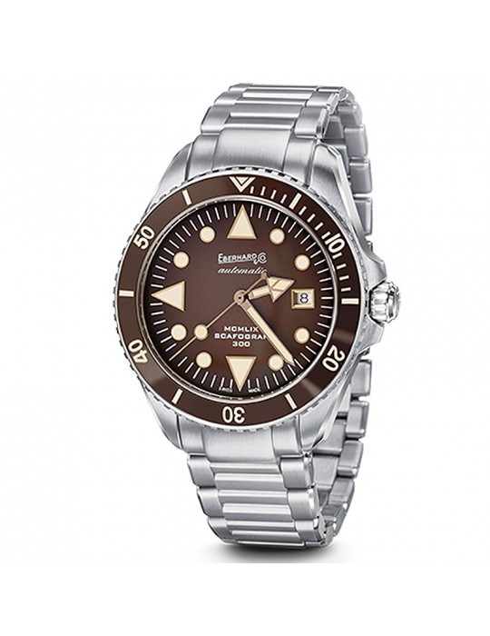 Eberhard Men's Watch - Scafograf 300 MCMLIX Automatic Mechanical Diver 43 mm Brown - 0