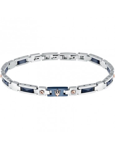 Maserati Bracelet - Ceramic-Steel-Ceramic Blue-Rose Gold-JM523ATZ33