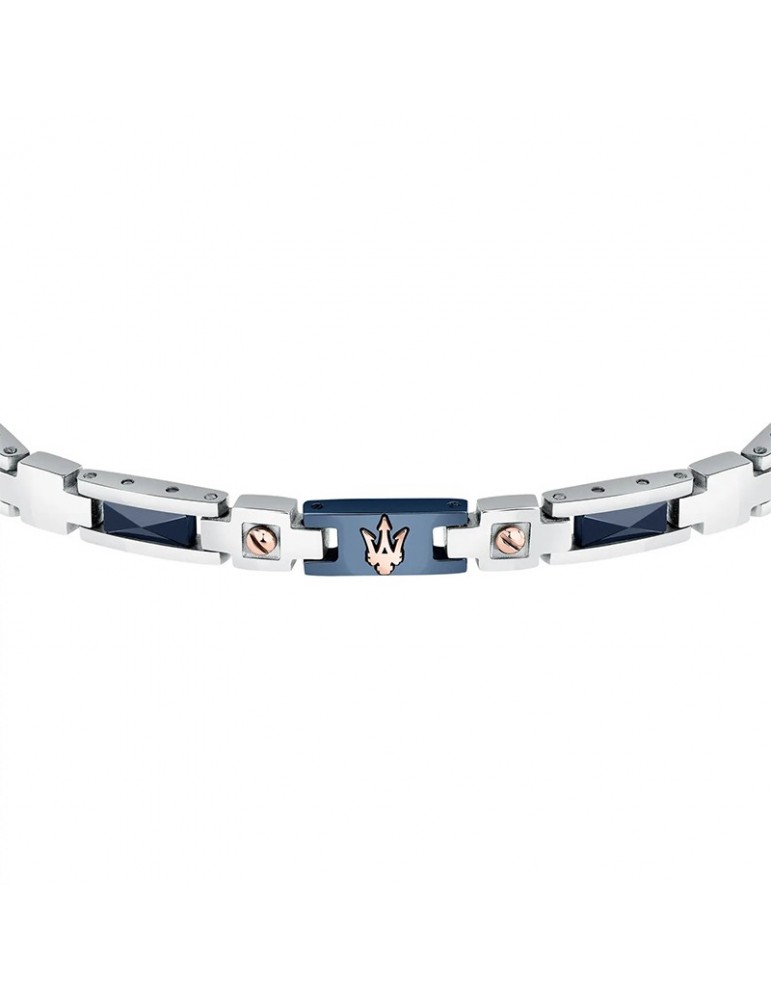 Maserati Bracelet - Ceramic-Steel-Ceramic Blue-Rose Gold-JM523ATZ33