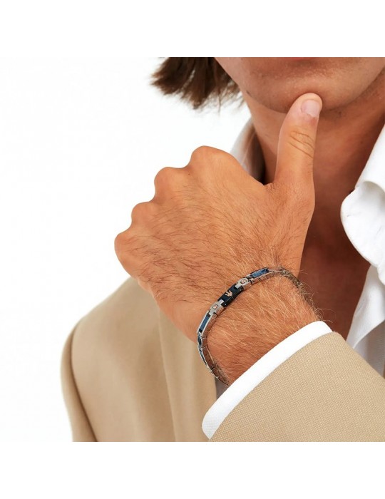 Bracciale Maserati - Ceramic-Acciaio-Ceramica Blu-Rose Gold-JM523ATZ33