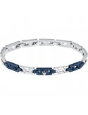 Maserati Bracelet - Iconic - Blue Links - Silver Trident -JM523AVD31