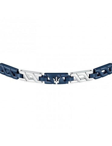 Bracciale Maserati - Iconic - Maglie Blu - Tridente Silver -JM523AVD31 2