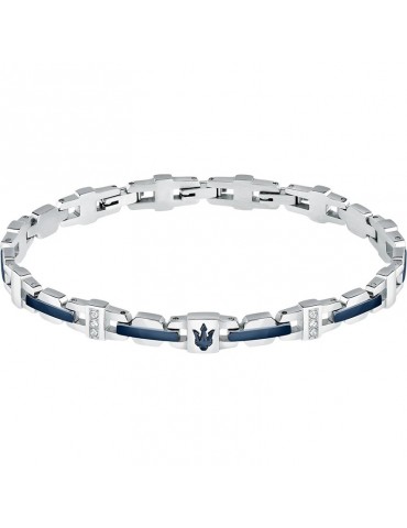 Bracciale Maserati - Iconic - Acciaio-Inserti Blu-Cristalli-JM523AVD32