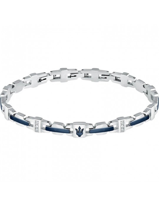 Bracciale Maserati - Iconic - Acciaio-Inserti Blu-Cristalli-JM523AVD32