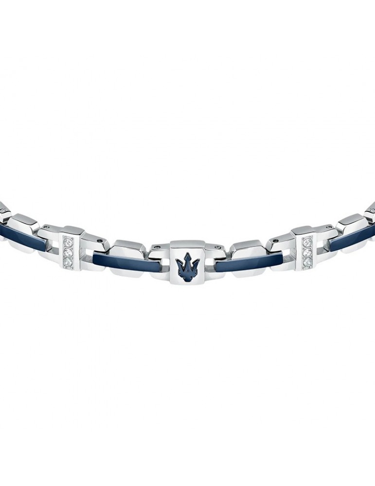 Bracciale Maserati - Iconic - Acciaio-Inserti Blu-Cristalli-JM523AVD32