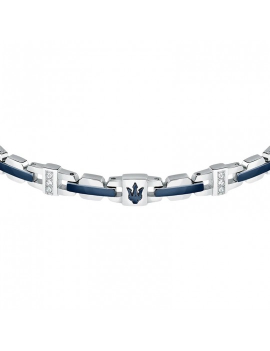 Bracciale Maserati - Iconic - Acciaio-Inserti Blu-Cristalli-JM523AVD32