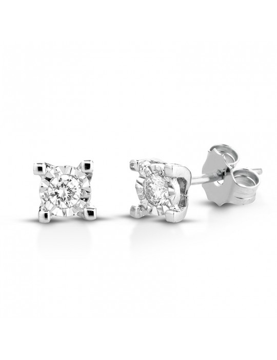Lelune Diamonds Earrings - Light Point in 18k White Gold with Natural Diamonds 0.20 carats - 0