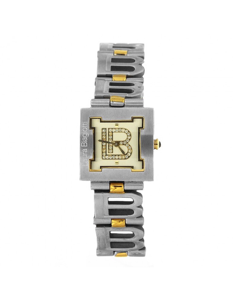 Laura Biagiotti watch-Arlene-Silver and Gold-25mm-Crystals-LB0009L05