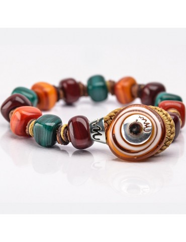 Moi Bracelet - Majolica - Murano Glass - Green - Orange - MAIOLICO