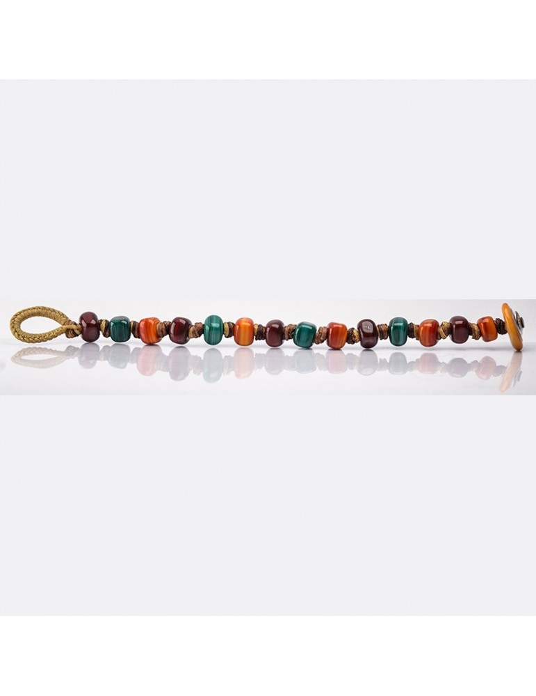 Moi Bracelet - Majolica - Murano Glass - Green - Orange - MAIOLICO