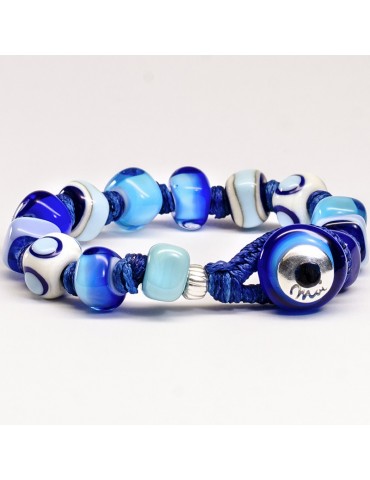 Bracciale Moi - Oceano - Perle - Vetro di Murano Blu - Bianco - OCEANO