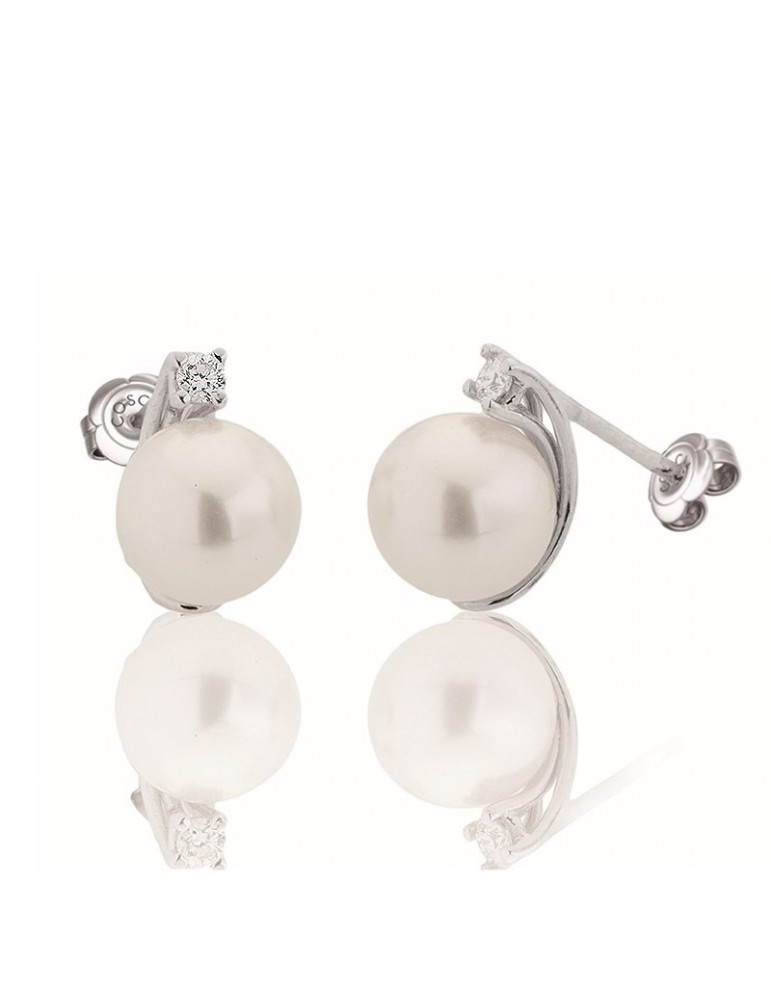 Orecchini Coscia - Basic - Perle Akoya - Diamanti Bianchi - LBEAAK006