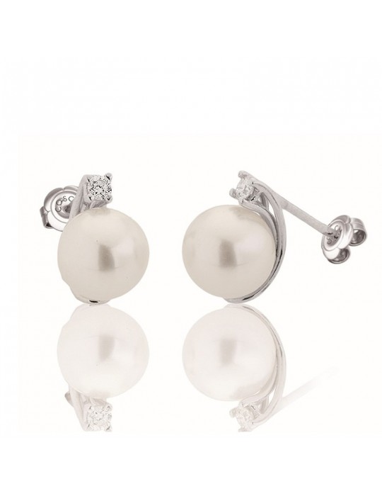 Orecchini Coscia - Basic - Perle Akoya - Diamanti Bianchi - LBEAAK006