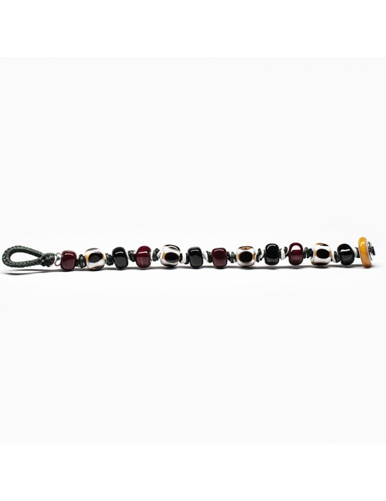 Moi Bracelet - Gold - Murano Glass - Black - Red - OROS