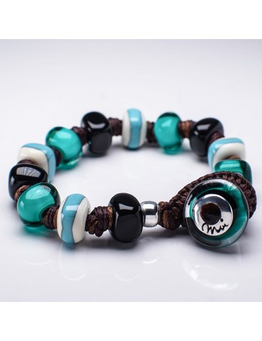 Moi Bracelet - Zagara - Murano Glass - Black - Turquoise - ZAGARA