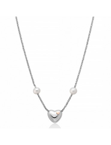 Collana Miluna - Miss Italia - Argento 925% - Perle - Cuore - PCL6445