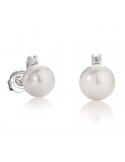 Coscia Earrings Akoya Pearls 6-6.5 mm - in White Gold with Diamonds - 0
