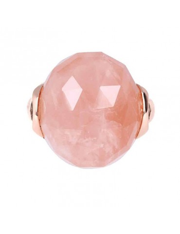 Bronzallure Ring for Women -Alba-Cabochon-Rose Quartz-WSBZ00364RQF-14 2