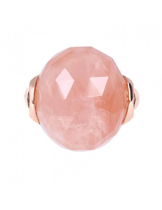 Anello Bronzallure da Donna -Alba-Cabochon-Quarzo Rosa-WSBZ00364RQF-14