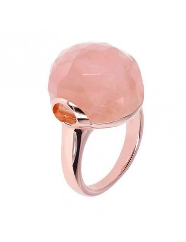 Anello Bronzallure da Donna -Alba-Cabochon-Quarzo Rosa-WSBZ00364RQF-14