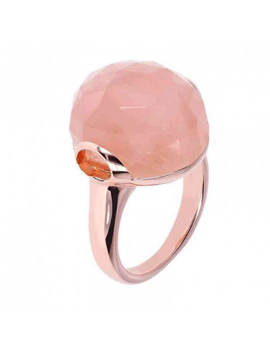 Anello Bronzallure da Donna -Alba-Cabochon-Quarzo Rosa-WSBZ00364RQF-14